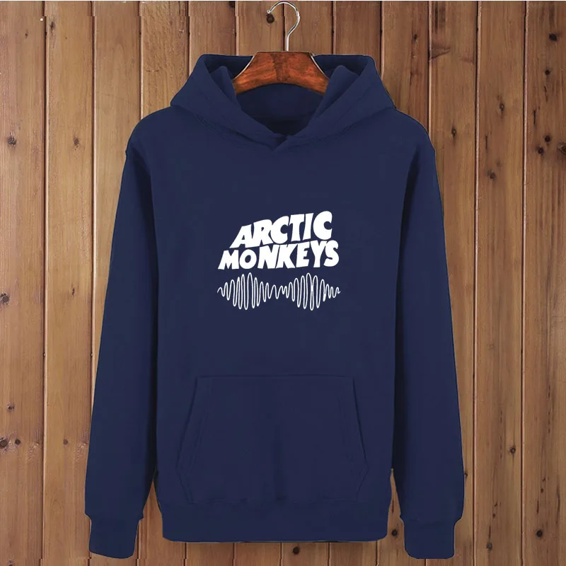 Осень Зима ARCTIC MONKEYS звук волны печатных флисовые толстовки с длинным рукавом Пуловеры женские хип-хоп свитера для скейтборда - Цвет: navy blue-W