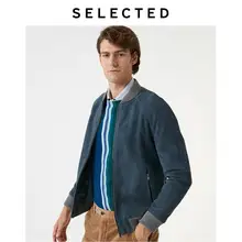 Мужские матовые кожаные бейсбольные куртки с воротником из козьей кожи | 419310515