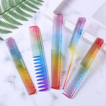 

1PC Anti-Static Rainbow Colorful Hair Comb Double Head Entangled Comb Hair Styling Tool Salon Barber Hairdressing Tools Comb