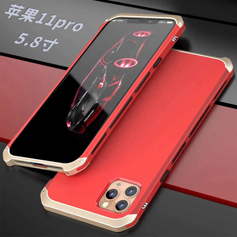 Shockproof Armor Phone Case For iPhone 13 12 Pro MAX 13 Mini 11 XS XR SE 2 8 7 6 Case Aluminum Metal Bumper Matte PC Cover Coque