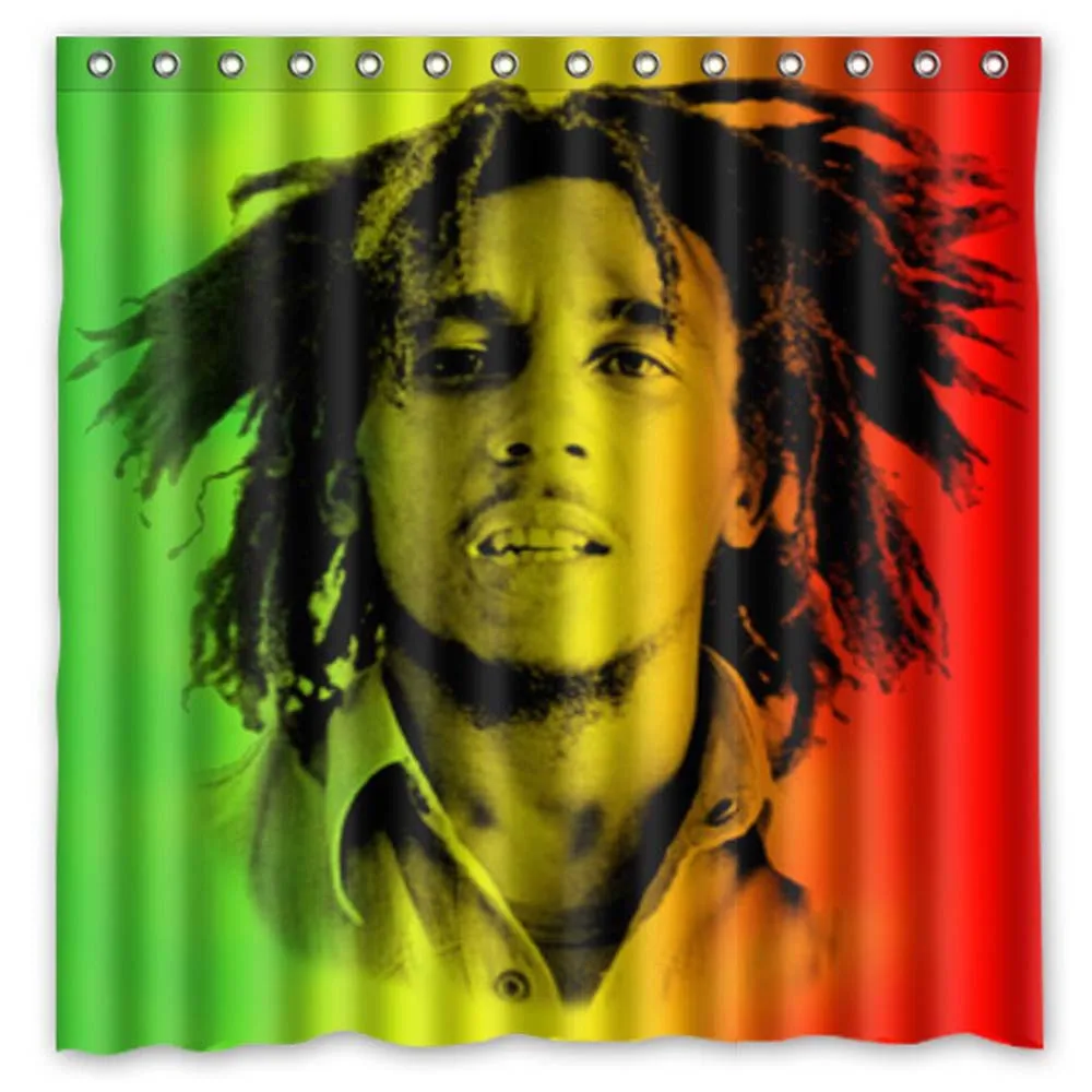 Креативные шторы для душа Vixm Bob Marley Reggae с музыкальным рисунком водонепроницаемые