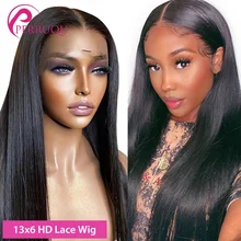 Straight Lace Front Human Hair Wig 13X6 HD Lace Frontal Wig For Women Perruqu Brazilian Remy Transparent 4X4 5X5 6X6 Closure Wig