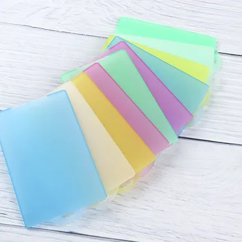 

5pcs/set New Solid Color Transparent Card Holders Set Bus Student ID Card Cover Plastic Lanyard Durable Useful Card Holder Gifts