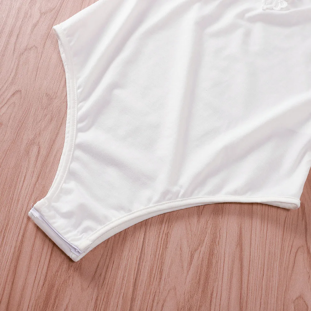 Fashion Sexy Bodysuit Off Shoulder White Lace Hollow Out Sleeveless Women Bodysuit Women Romper and Bodysuit