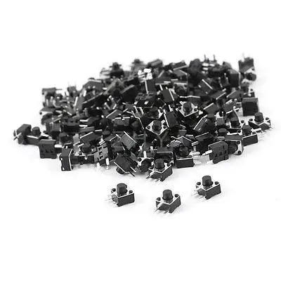 

150 Pcs PCB Mounted Momentary Action 3-pin Tact Pushbutton Switch 4.5x4.5x4.5mm