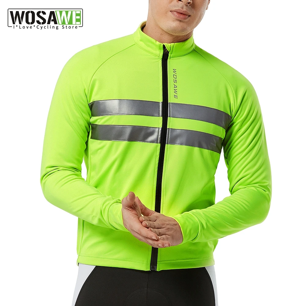 Wosawe Men's Winter Warm Up Thermal Fleece Cycling Jacket Bicycle Mtb