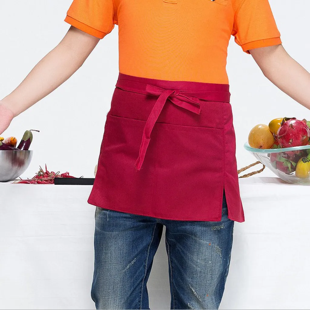 Apron Solid Color Waist Short Apron Hotel Restaurant Cafe Waiter Uniform Apron In A Variety Of Colors Available