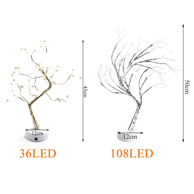 DIY светодиодный ночник бонсай стиль украшения дома USB светодиодный свет праздник фейерверк 36/108 светодиодный s дерево форма вечерние