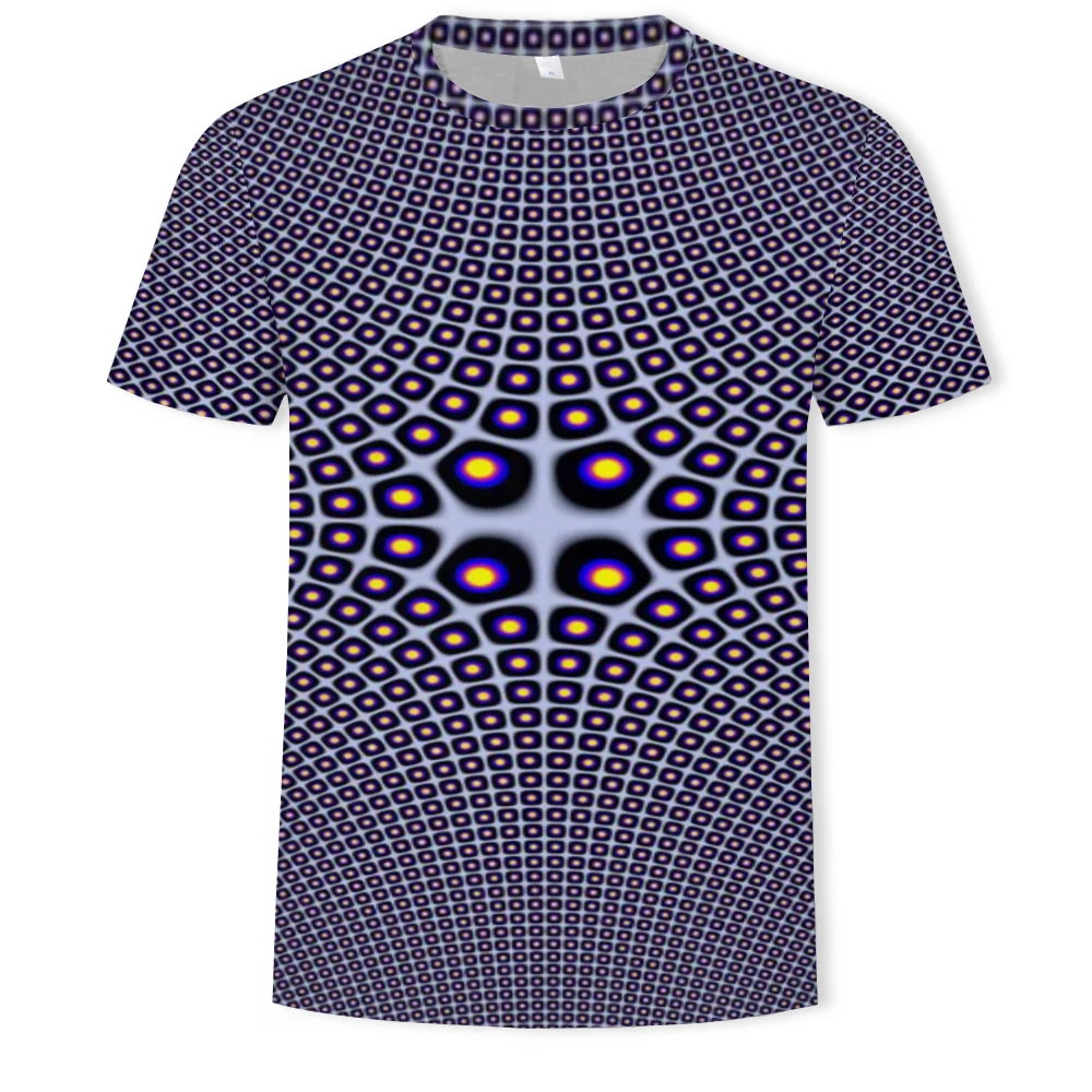 Large Size Men T Shirt 2019 Summer Geometric Circle 3D Printed Top Tees Fashion O Neck 4