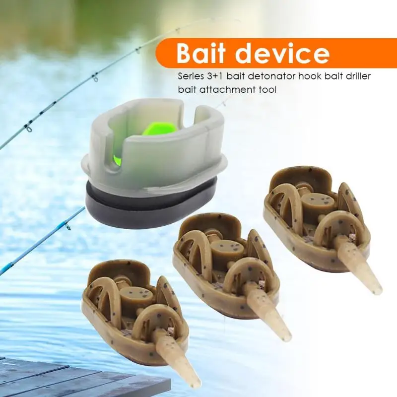 

1pc/set Portable 3+1 Inline Method Carp Fishing Bait Basket Feeders Mould Set Fishing Nest Device Practical Fishing Tools