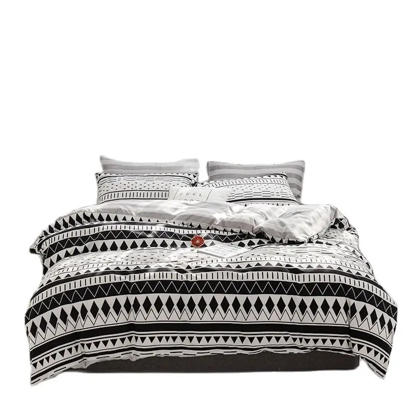 

3/4pcs Bedding Sets Geometric Pattern Duvet Cover Bed Sheet Pillowcases Cover