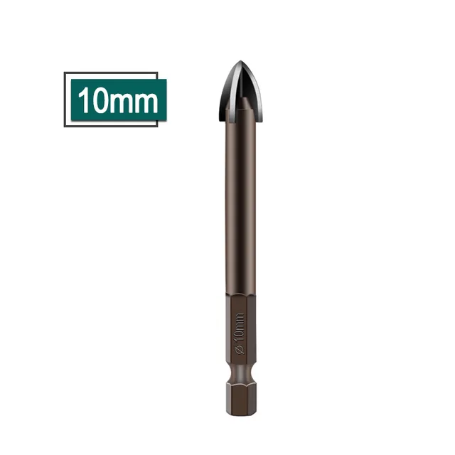 Cross Hex Tile Bits Glass Ceramic Concrete Hole Opener Alloy Triangle Drill Size 3mm 4mm 5mm 6mm 7mm 8mm 10mm 12mm 10mm