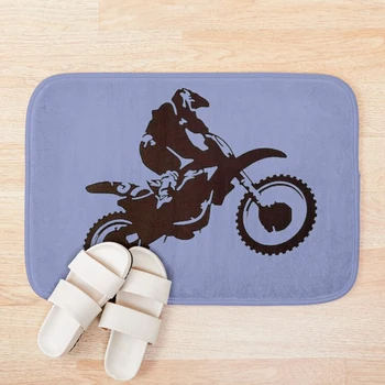 

Motor X Silhouette Bath Mat Bathroom Bath Mat Set Mirrofiber Cartoon Bath Rug Set