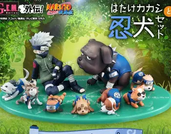 

9pcs/set Hatake Kakashi Naruto Eight Ren Dogs Cartoon Anime Action Figure PVC toys Collection figures for friends gifts