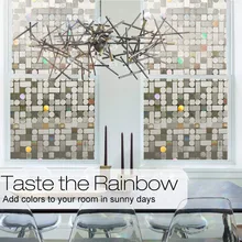 Wxshsh 3D Радужная оконная стеклянная пленка виниловые кристаллы пленка на окно оттенок конфиденциальности солнцезащитный блок теплоизолятор окна покрытие