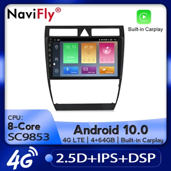 

NaviFly Car Radio Multimedia video player GPS navigation Android 10.0 4GB+64GB for Audi A6 C5 1997-2004 S6 2 1999-2004