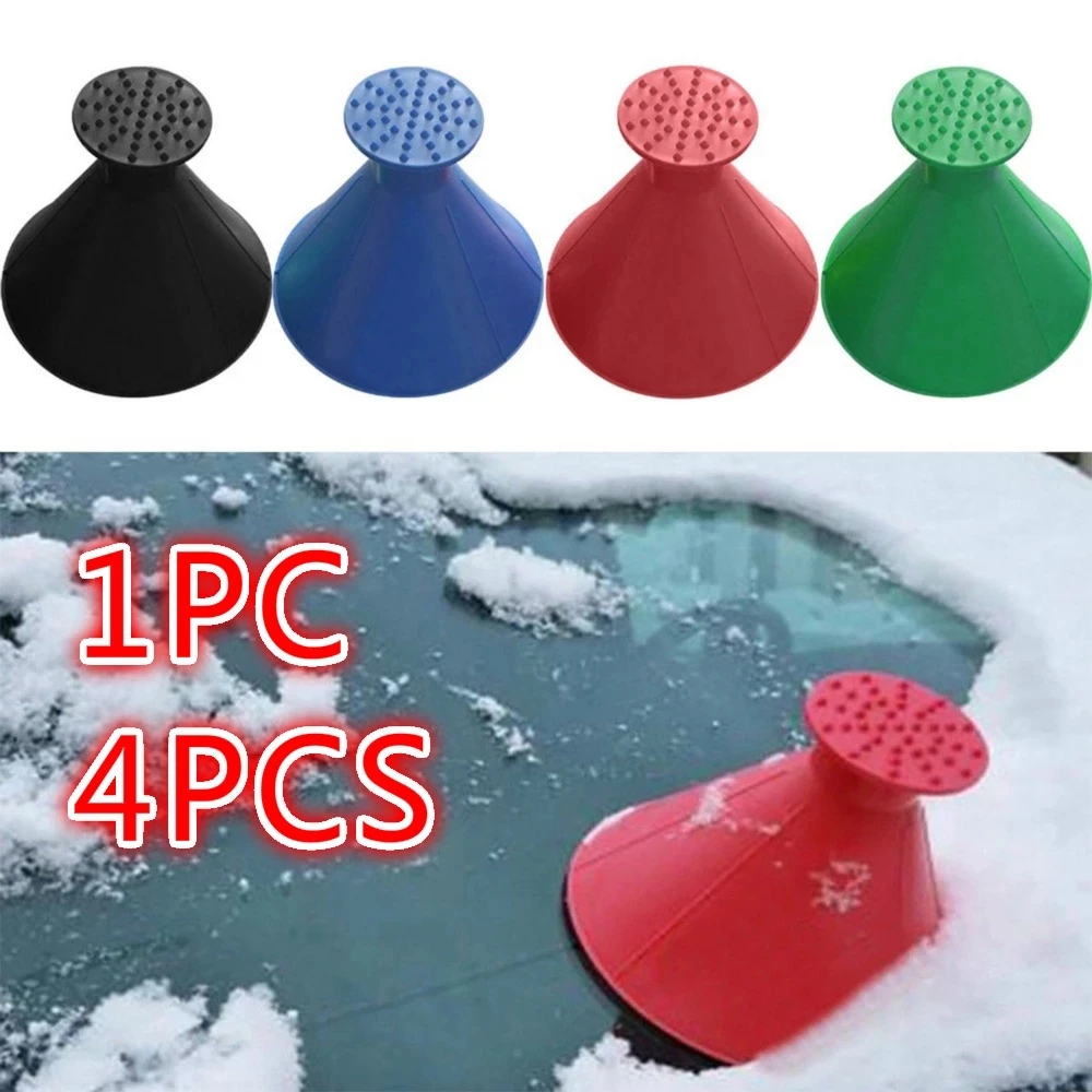 

Winter Auto Car Magic Snow Remover Ice Scraper Window Windshield Oil Funnel Shovel Window Scrapers Deicing Cone Tool A Round
