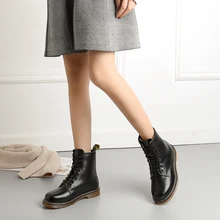 Ботинки женская обувь из натуральной кожи теплые зимние женские ботильоны черного цвета Короткие Плюшевые Нескользящие и износостойкие ботинки; Botas Mujer