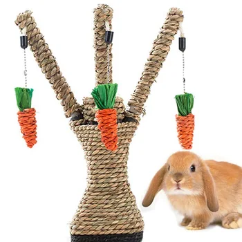 

Rabbit Relief Toy Pet Grinding Claw Toy Small Animals Cat Climbing Frame Carrot Tree Color-sensitive