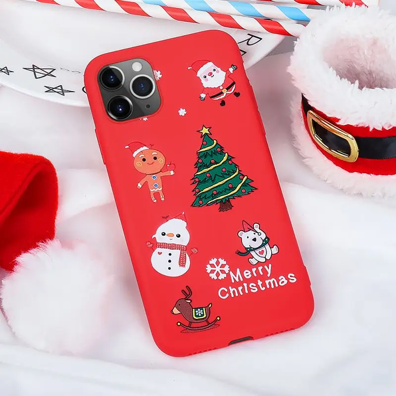 

for Christmas Elements Phone Cover Cases For IPhone 11 Fashion Simple Lovely Color Painting Anti-fall Cover
