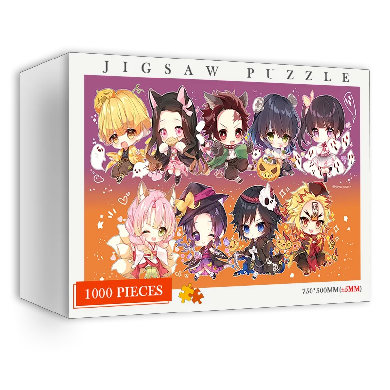 

Kimetsu No Yaiba Jigsaw Puzzles 1000 Pieces Japanese Anime Cartoon Demon Slayer 1000 Piece Wooden Puzzle Adults Educational Toys