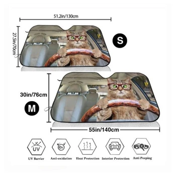 

Car SunShades Cat Dogs Prints Windshield For Window Accessories Sunshade Shade Visor Front Cover Anti UV Protected