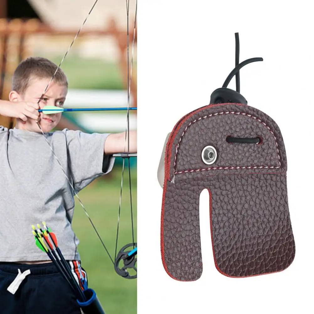 Archery Finger Tab Wear Resistant Anti Slip Accessory Shooting Practice Gear Finger Tab for Exercise