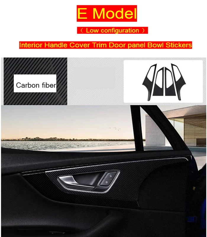 E Model Carbon fiber Автомобильный стиль, внутренние кнопки, панель, рамка, Декоративные Чехлы, наклейки, Накладка для Audi Q7-, углеродное волокно, автомобильные аксессуары - Название цвета: E Model Carbon fiber