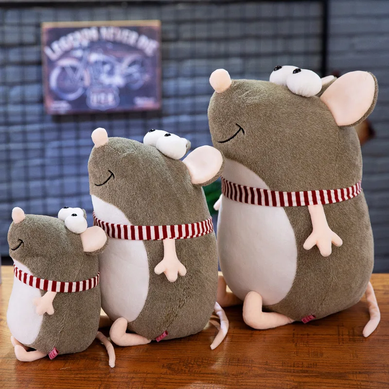 

Cute Adorkable Bigeye Mouse Doll Pillow Cartoon Plush Toys Big Rat Mascot Activity Customizable Lo