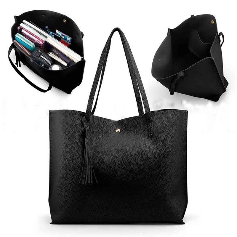 

Women's Fashion Casual Shoulder Bag Handle Bag Bag 7 Colors Lady Big Capacity Purse Tassel Leather Female Big Tote