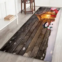 3D Рождественский Санта-Клаус Противоскользящий коврик для кухни, столовой, камина, пола, фланелевый ковер, прочный Рождественский коврик для пола, домашний декор
