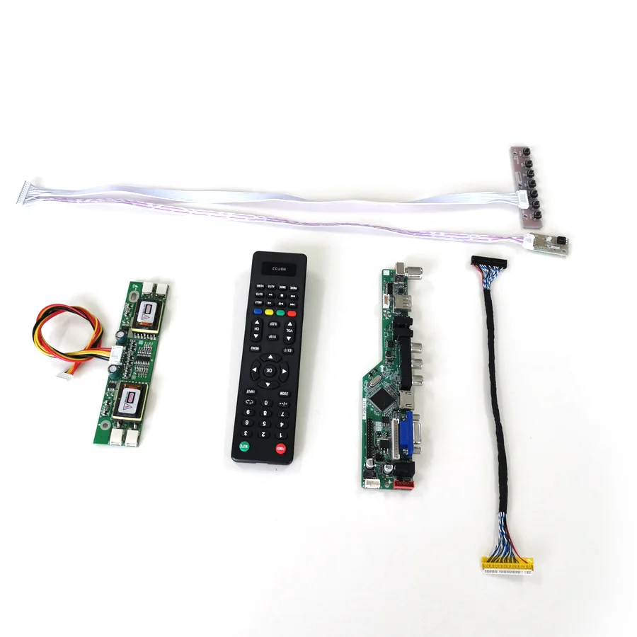 Для HSD190ME12-A00/A02/A03 ЖК-дисплей VGA HDMI AV USB 4CCFL 30Pin LVDS T. V56 пульт дистанционного управления+ инвертор+ клавиатура DIY kit