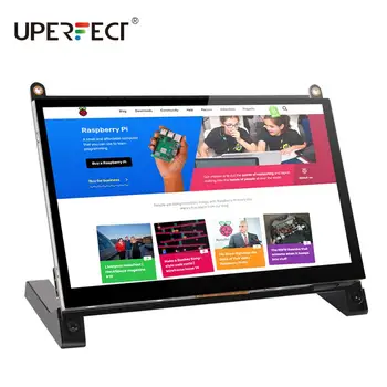 UPERFECT-Monitor portátil Raspberry Pi, pantalla táctil de 7 pulgadas, 1024X600 con altavoces duales, pantalla IPS capacitiva portátil con HDMI