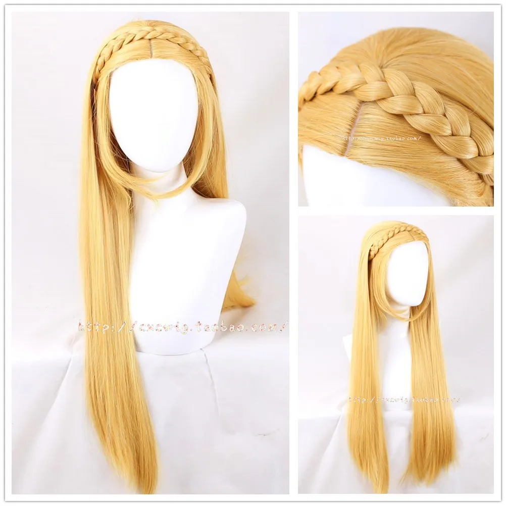 

The Legend of Zelda:Breath of the Wild PrincessZelda Cosplay Wigs Blonde styled Hair Golden Long Hair + free hair net