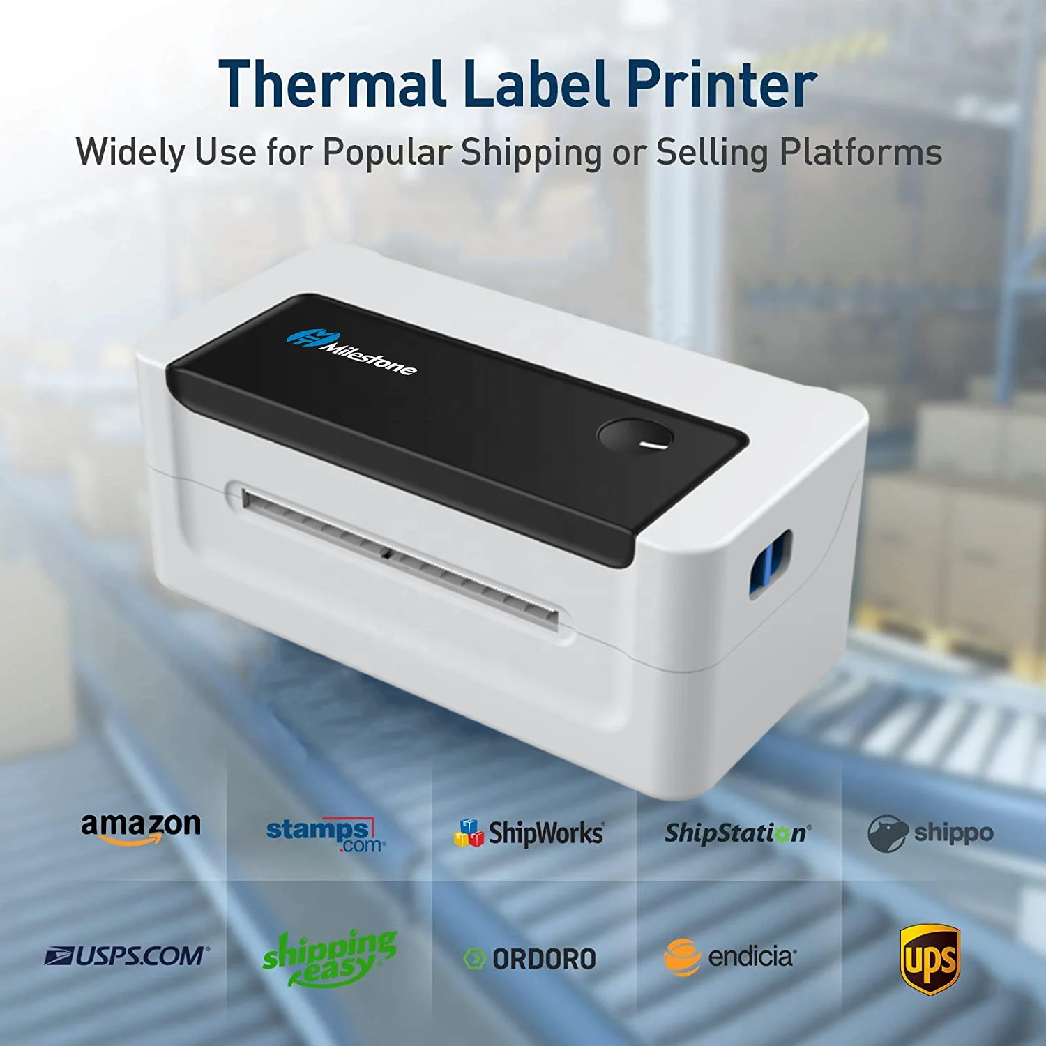 Printer Alamat Pengiriman Thermal USB Bluetooth Waybill 120Mm Pencetak  Label Pengiriman untuk Logistik Kilat