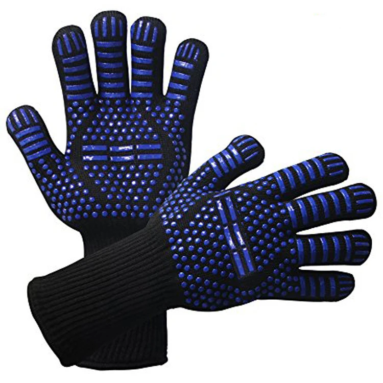 Blue B1 Pair 1 пара термостойких перчаток для духовки 1470 F толстые Силиконовые Прихватки для готовки в духовке выпечки барбекю гриль варежки кухонные перчатки - Цвет: Blue B1 Pair