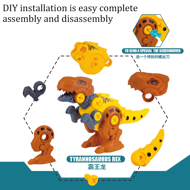 

Assembly Dinosaurs Toy Figures Bricks Tyrannosaurus Rex Assemble Building Blocks Kid Toy Dinosuar