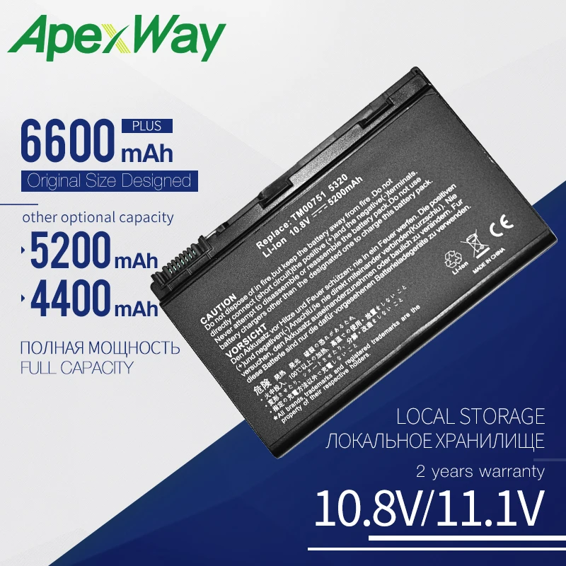 Аккумулятор Apexway TM00741 для ноутбука Acer 5210 5220 5230 5235 5320 5420 5610 5620Z 5620 5630 7220 7620 TM00751 грейп32