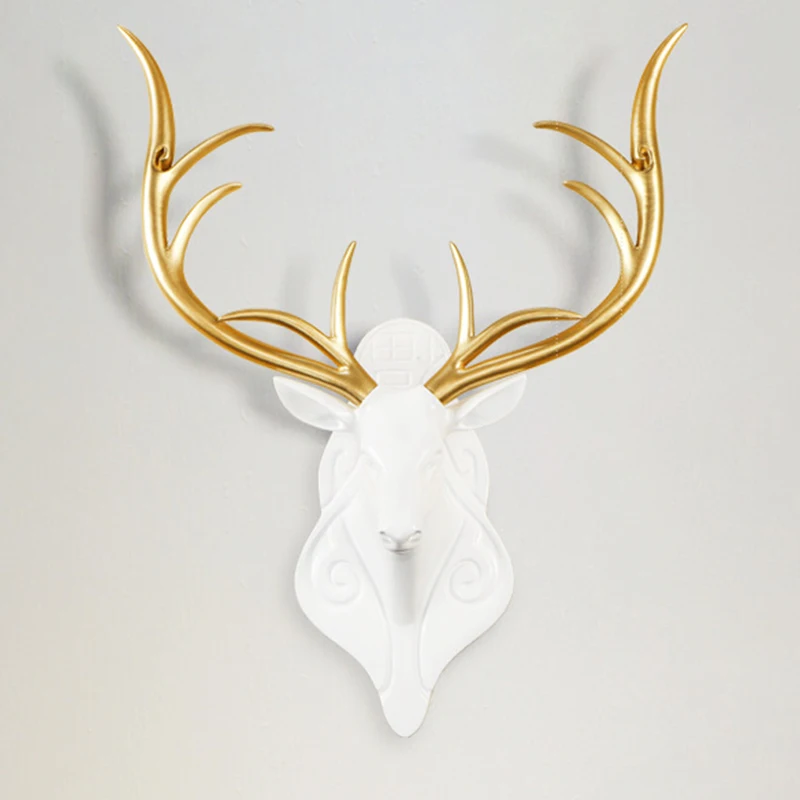 Large 3d Deer Head Statue Sculpture Wall Decor Home Decoration Accessories Figurine Murals Wedding Party Hanging Decorations Statues Sculptures Aliexpress