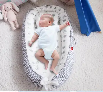 

New born baby nest bed portable crib and travel bed baby lounge bassinet bumper with pillow cushion