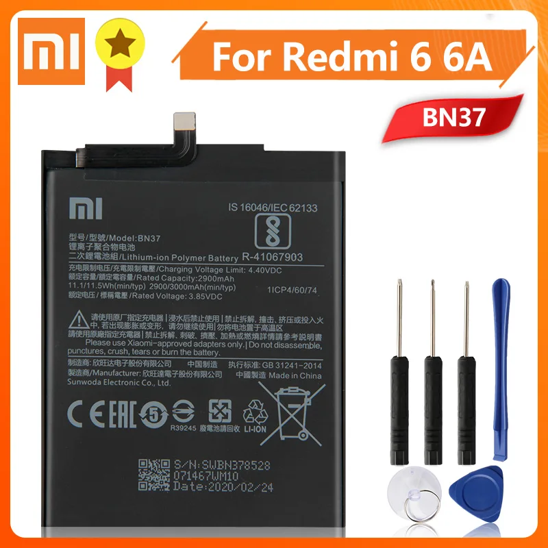 Аккумулятор Xiao Mi BN37 для телефона mi Redmi6 Redmi 6 6A Redrice 3000 мАч оригинальный сменный