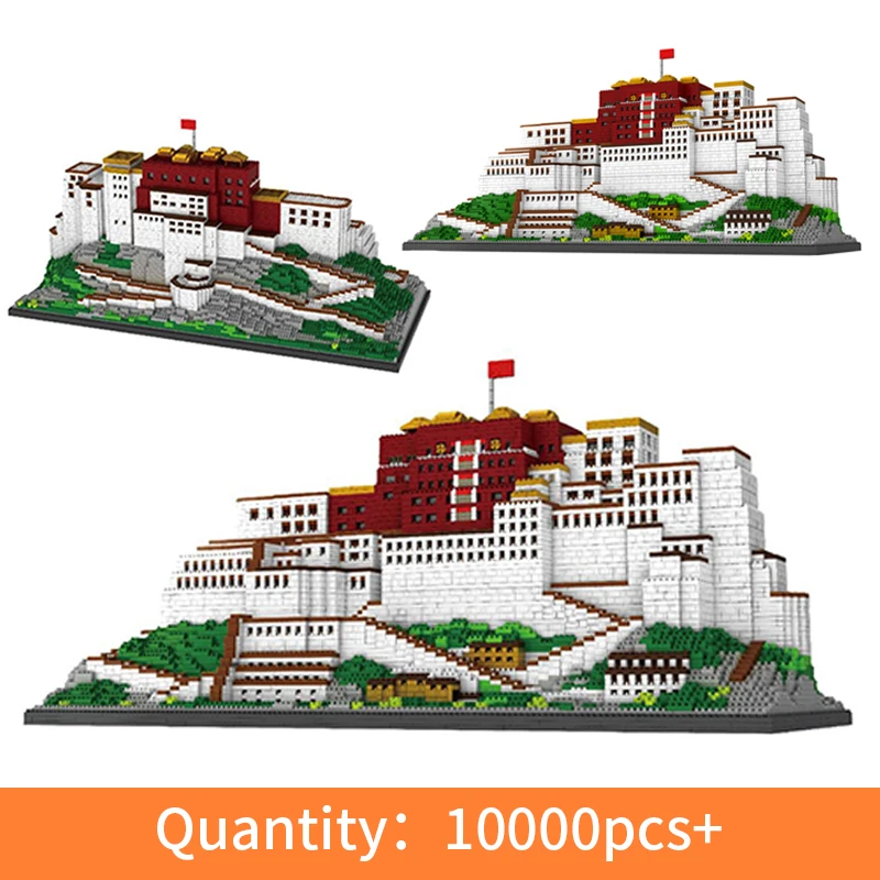 10000 шт + Китай тибетская архитектура Potala Palace модель строительные блоки