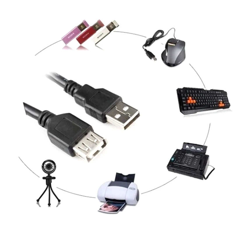 USB кабель-удлинитель EF USB 2,0 «Папа-папа» к гнездовому разъёму провод-удлинитель USB-A м/F провода линии для флэш-памяти флеш-накопителей и цифровой Камера