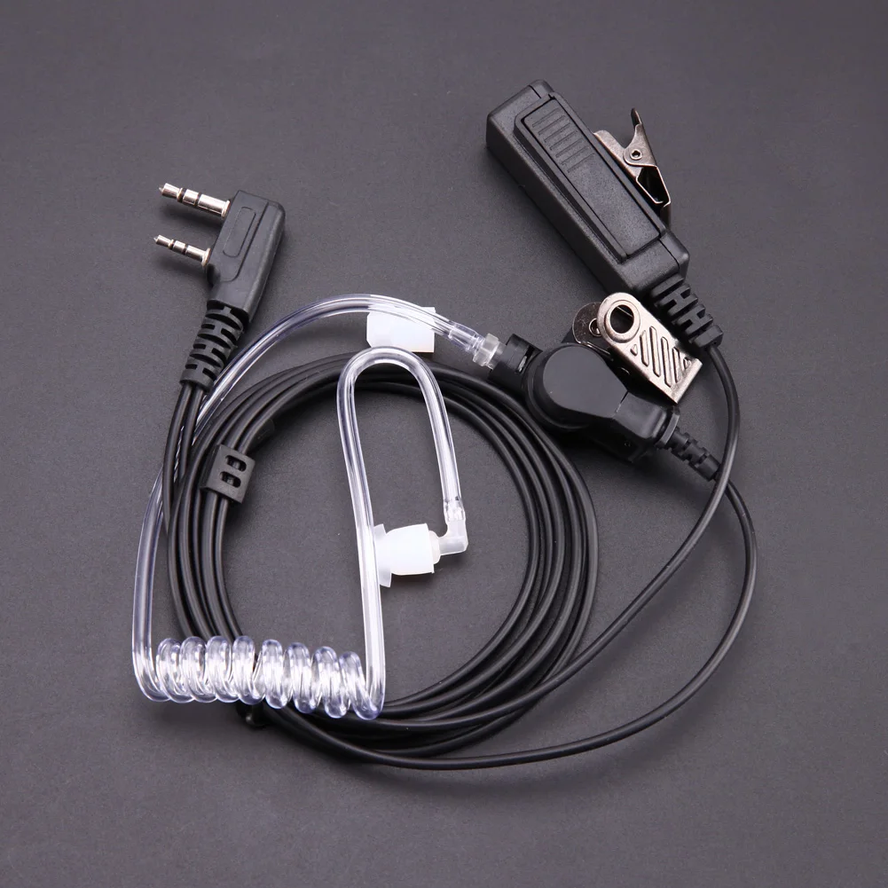 Auricular de tubo acústico de 2 pines para Baofeng Kenwood UV-5R, práctico auricular a prueba de radiación