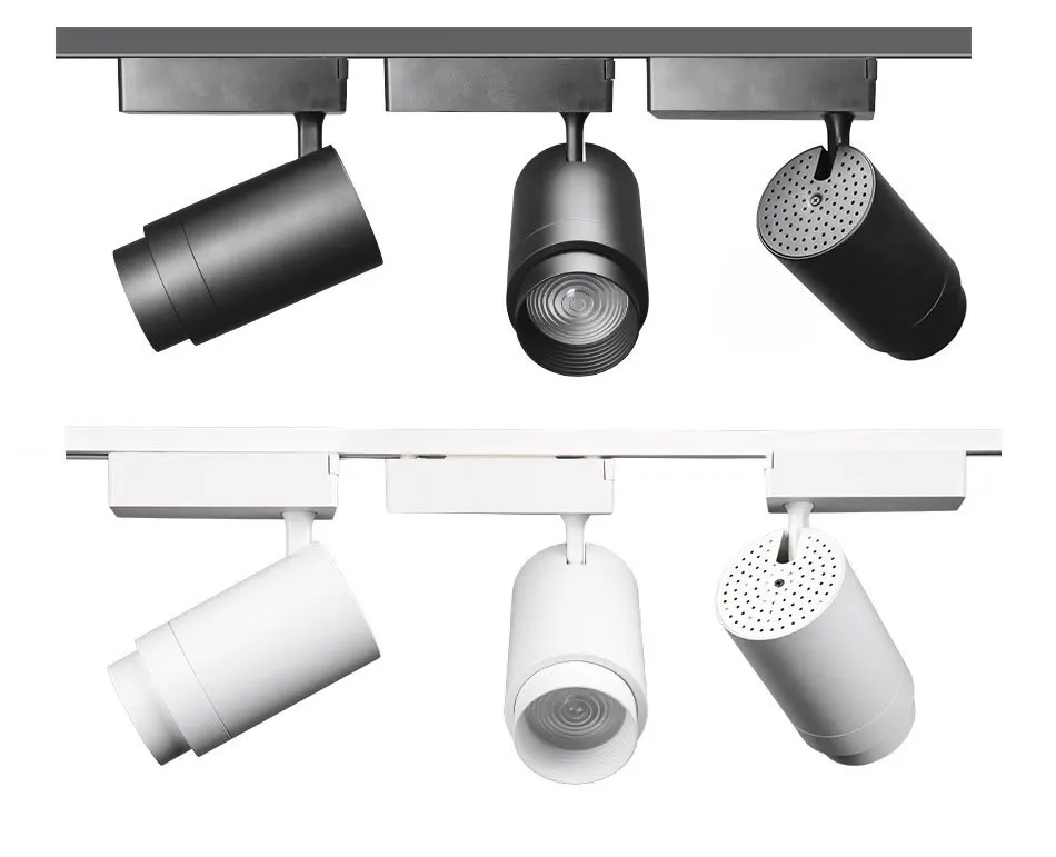 Zoommable 12W 20W 30W LED Track Light 2 3 4 Wire 3 Phase Dimmable Rail Spot Lighting Fixtures Spotlights Track Ceiling Zoom Lamp (12)