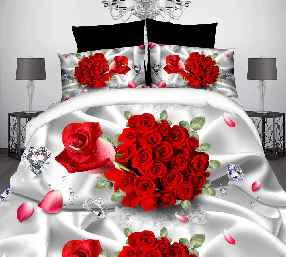 Сексуальный комплект постельного белья с леопардовым принтом, двойной размер, пододеяльник, наволочки, BS921, животные, розы, 3D, реактивная печать, наборы кроватей - Цвет: 4