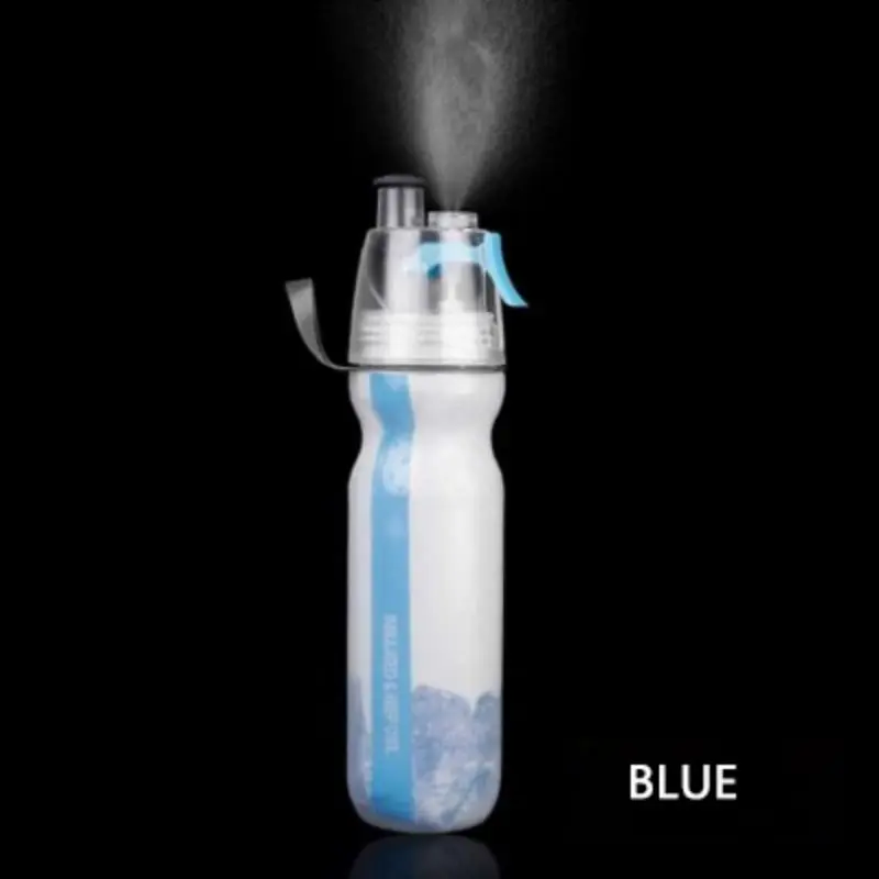 

500ml Sports Mist Spray Water Bottle Wide Mouth Portable anti-slip Outdoor Cycling Driving Climbing Running Drinkware Accessory