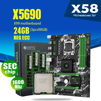 

HUANANZHI X58 motherboard LGA1366 combos X5690 CPU 3pcs x 8GB = 24GB DDR3 RAM 1600Mhz PC3 12800R RAM