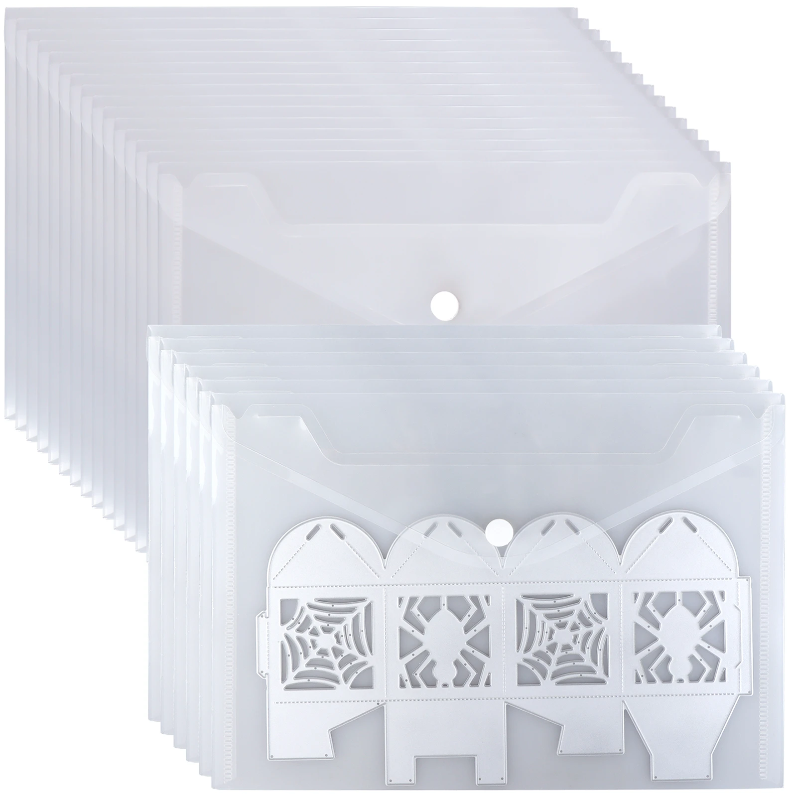 24Pcs Clear Stamp and Die Storage Bag Resealable Plastic Storage Pocket Large EnvelopPocket