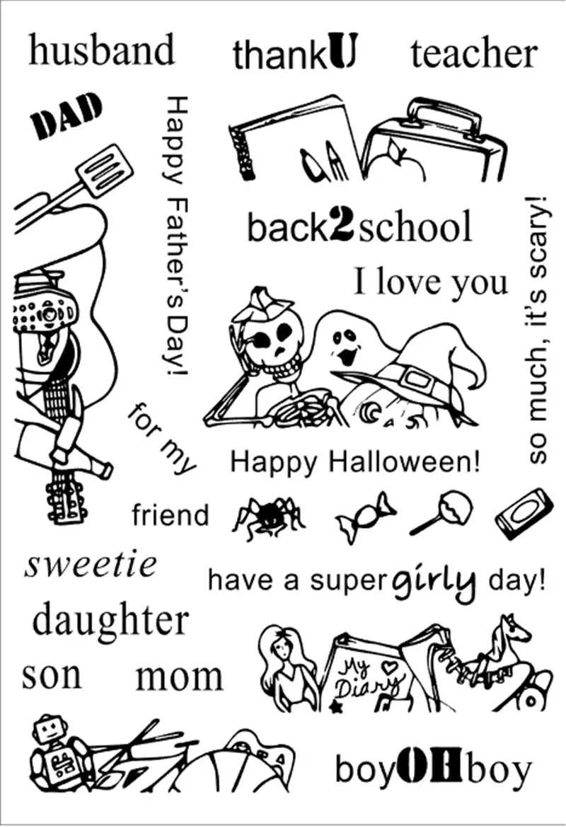 11x16 English Transparent Clear Stamps for Scrapbooking DIY Card Making Cutting Crafts Stencil | Дом и сад
